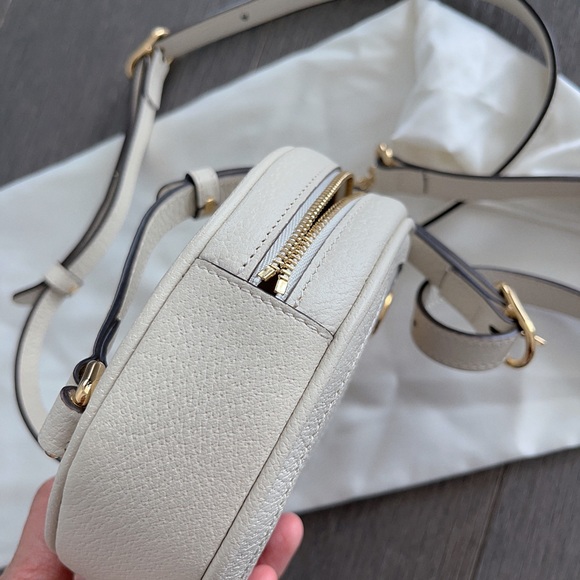 Gucci Textured Calfskin Web Mini Ophidia Round Backpack Mystic White - Picture 6 of 8